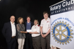 Walter Donoghue, Vivienne Kyne and Paul Kilcourse Rotarians presented Marina King and Ed Cathal O'Boyle from Castlebar Order of Malta