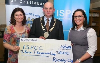 €3000 ISPCC Cheque Presentation by President John O’Donnell