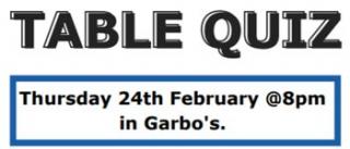 TABLE QUIZ FEB 24TH IN AID OF CASTLEBAR SCOUTS GROUP