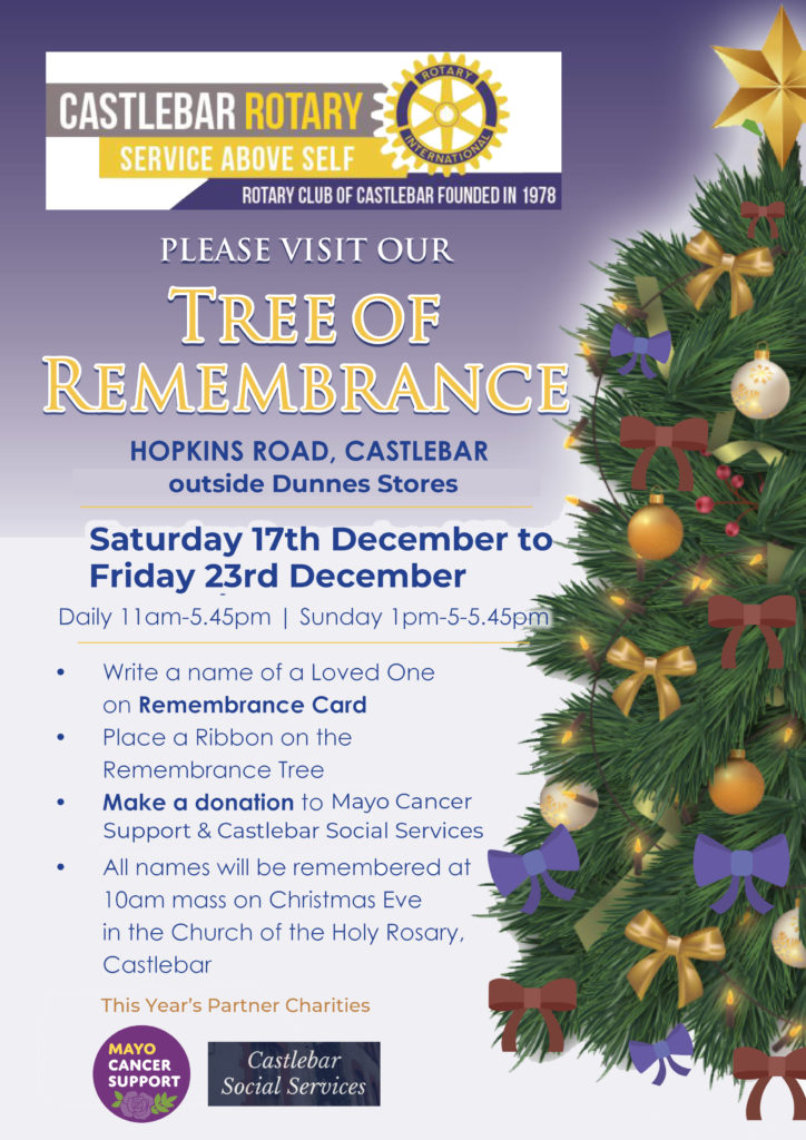 Christmas Tree of Remembrance 2022 flagship Castlebar project