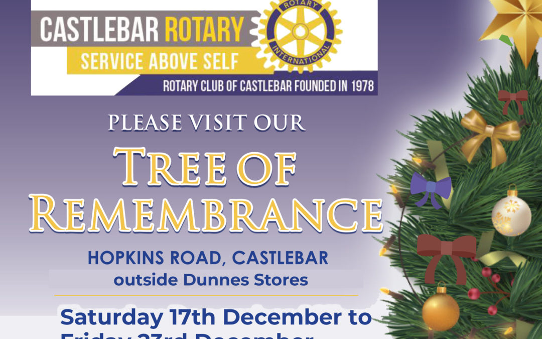 Flagship Fundraising Project, Christmas Tree of Remembrance, has raised €40K since 2008