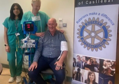 Rotarians Paul O'Grady and Pat Gallagher promote Rotary Stroke Awareness event