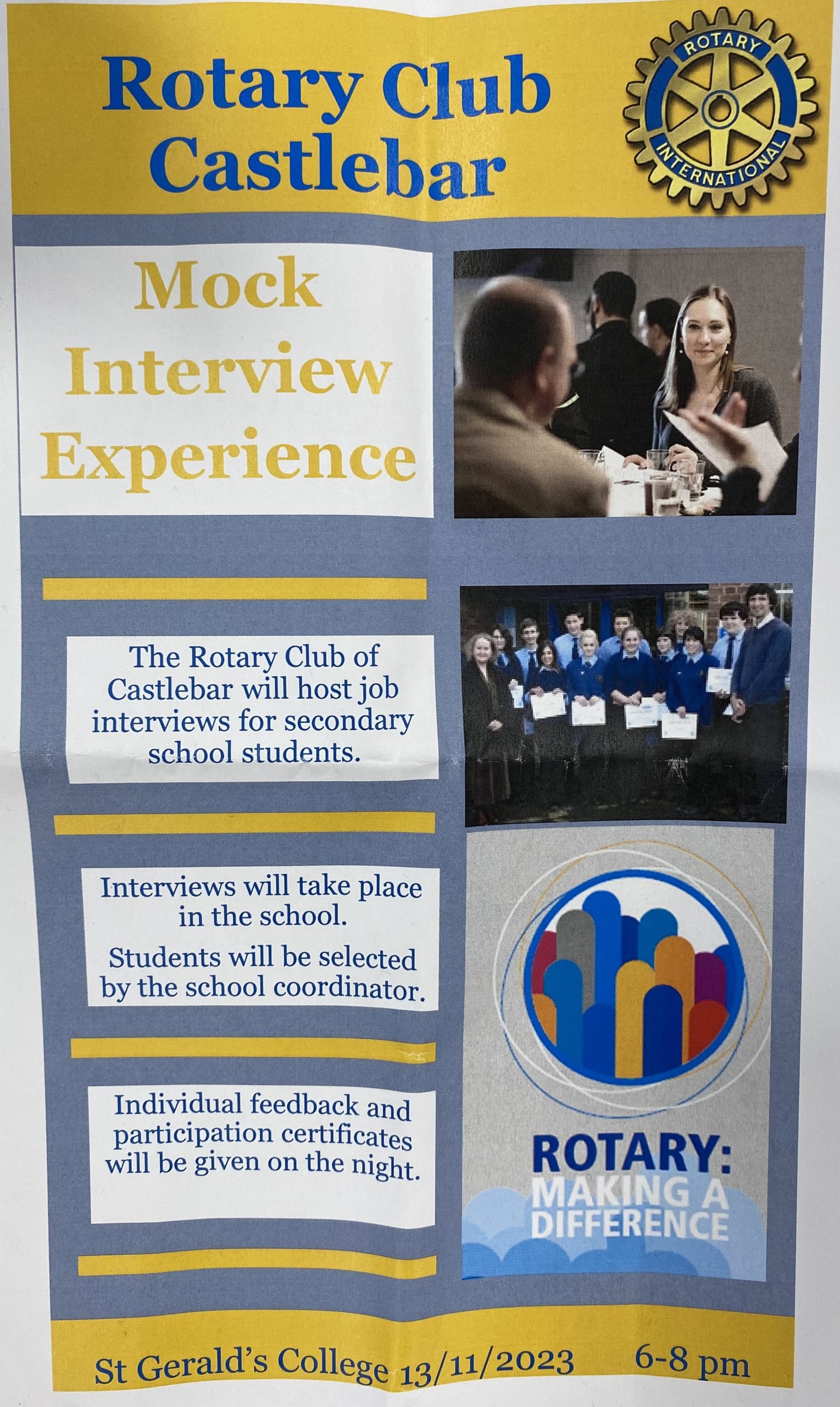 Mock Interview Experience run by Rotary Castlebar 2023