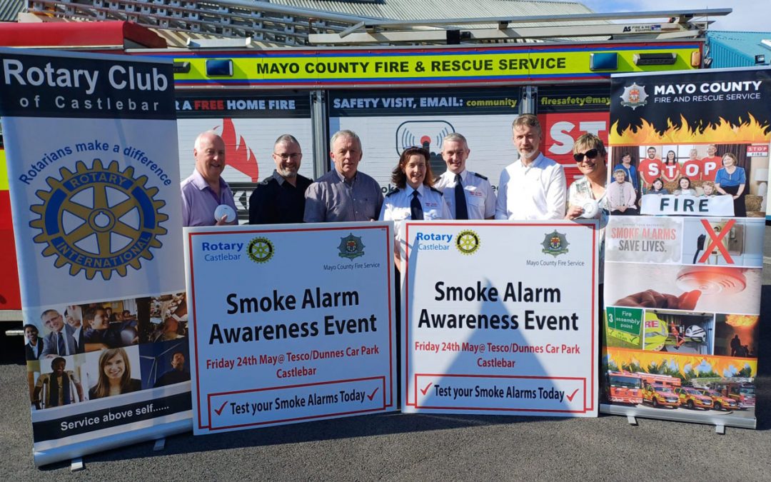 Community Smoke Alarm Awareness Event by Castlebar Rotary Club, Mayo County Fire Service and EI Electronics