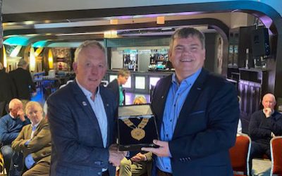 President Finian Joyce hands over Rotary Chain to Incoming President, John Mulroy