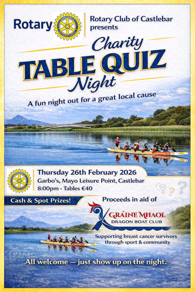 Rotary Table Quiz in aid of Graine Mhaol Dragon Boat Club